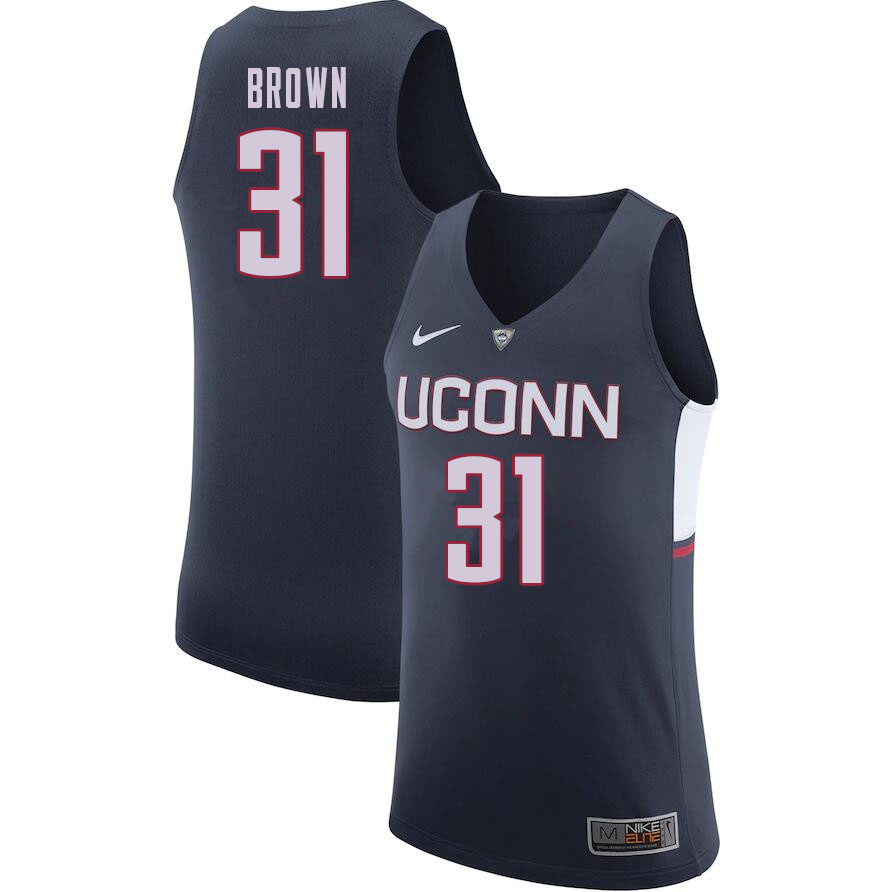 Men #31 Javonte Brown Uconn Huskies College Basketball Jerseys Sale-Navy